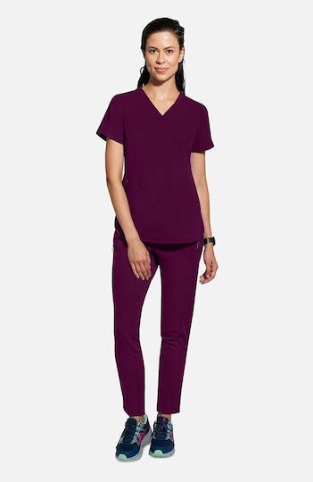 Healing Hands Female Medical Blouse Burgundy