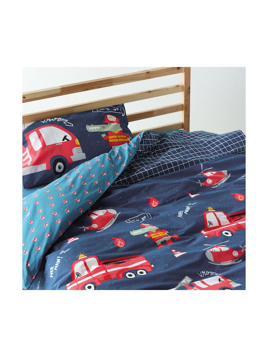 Kentia Set Kinderbettlaken Baumwollblau 160x270cm 3Stücke
