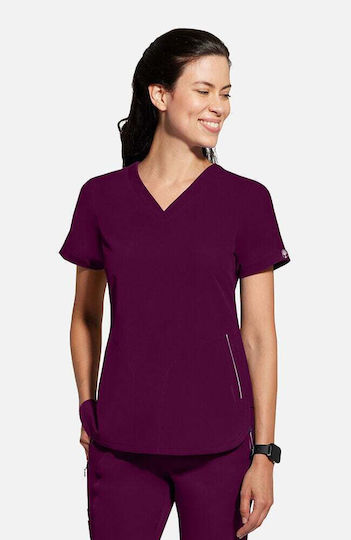 Healing Hands Female Medical Blouse Burgundy
