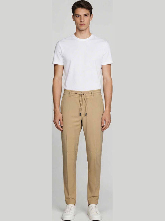 Elastic Trousers Camel