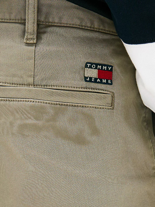 Pantaloni Bărbați Chino Elastic Regular Fit Kaki