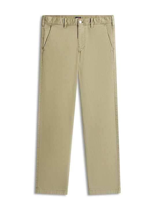 Pantaloni Bărbați Chino Elastic Regular Fit Kaki