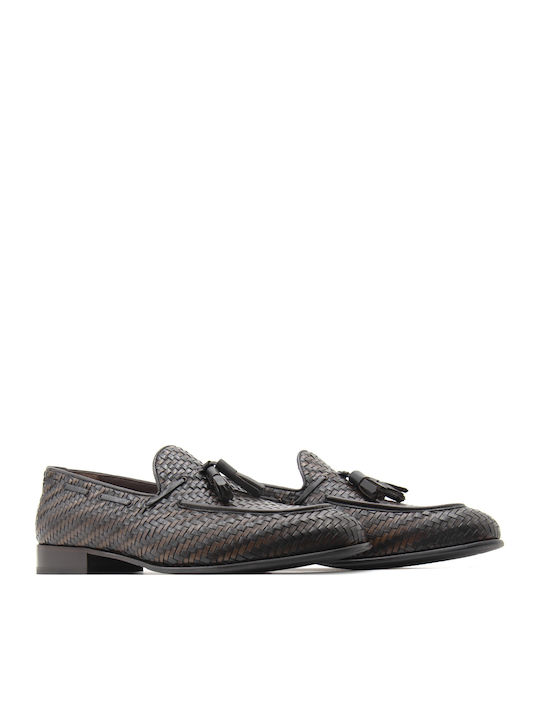 Δερμάτινα Ανδρικά Loafers σε Καφέ Χρώμα