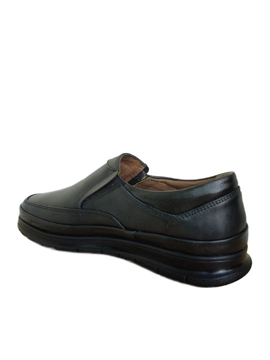 Loafers Din Piele Mocasini Barbati În Culoare Neagră