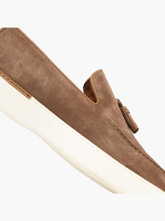 Δερμάτινα Ανδρικά Loafers σε Ταμπά Χρώμα