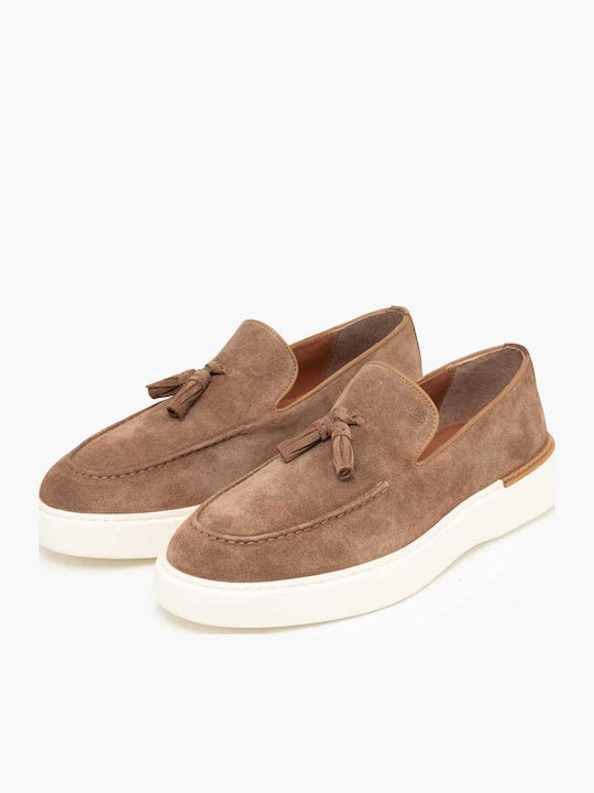 Δερμάτινα Ανδρικά Loafers σε Ταμπά Χρώμα