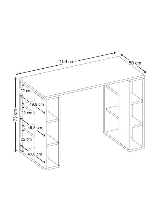 Γραφείο Colmar Ξύλινο Ανθρακί 106x50x75εκ.