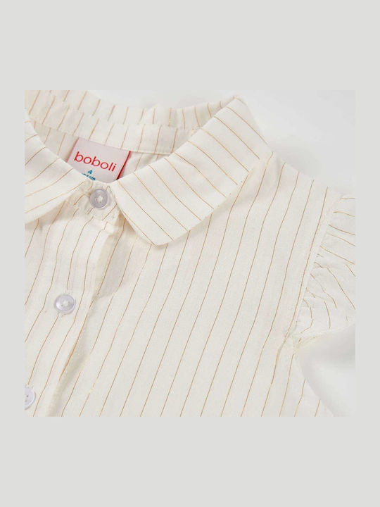 Kids Sleeveless Striped White Shirt