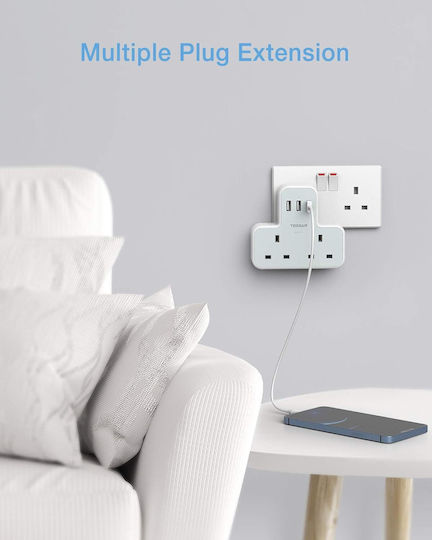 Tessan Πολύπριζο 5 Θέσεων με 2 USB-A και USB-C