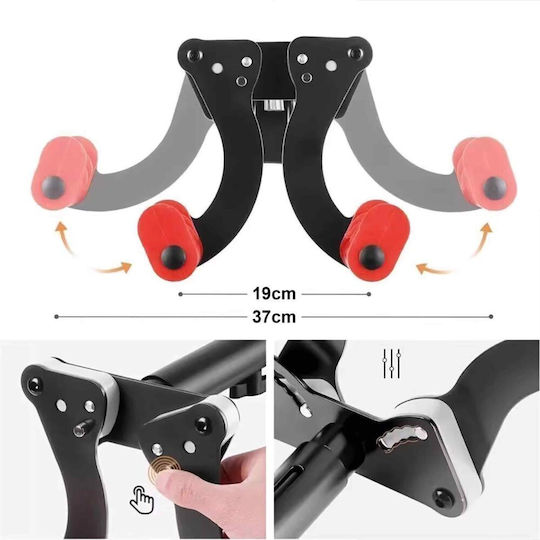 Suport De Perete Pentru Bicicletă Zola 2 Brațe Reglabile 19-37 Cm Accesorii Montare Oțel Antiderapant Incluse 37 X 17.5 Cm Negru Roșu