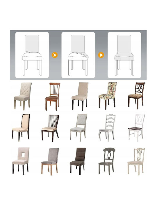 Elastic Chair Cover Gray 65x40cm 6 Pieces