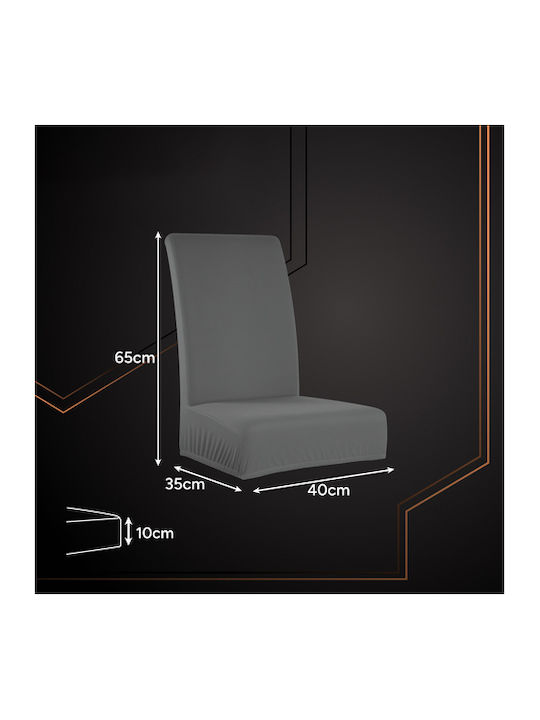 Husă Elastică Scaun Gri 65x40cm 6 Bucăți