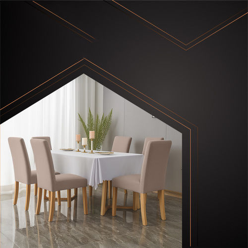 Husă Elastică Scaun Bej 65x40cm 6 Bucăți