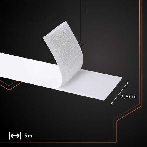 Adhesive Hook & Loop Tape White 5m 5949143236417