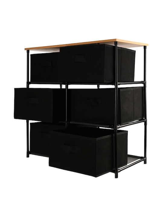 Sertar De Depozitare Din Metal și Țesătură L76xL30xÎ68cm