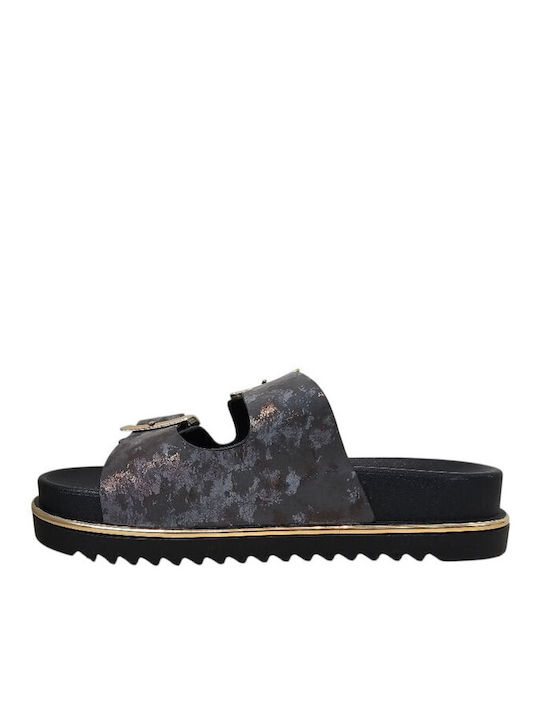 Damen Flache Sandalen Schwarz
