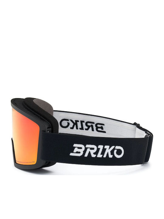 Briko Μάσκα Σκι & Snowboard Ενηλίκων Μαύρη με Φακό σε Μαύρο Χρώμα