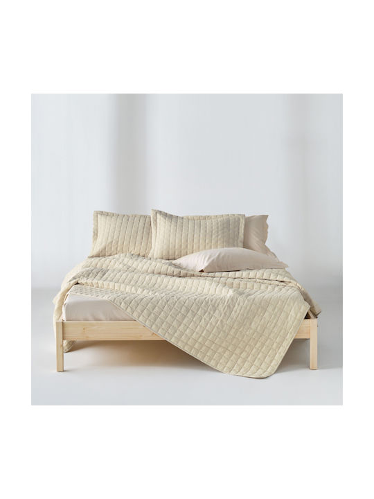 Kentia Vegas 12 Set Pillowcases Oxford Quilted Ecru 50x70cm