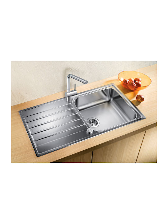 Blanco Xl 6 S Ένθετος Νεροχύτης Inox Brushed με Μπαταρία Μ100xΠ50cm Γκρι