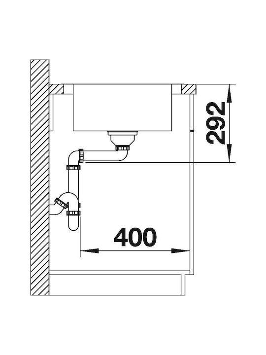 Blanco Drop-In Kitchen Sink Inox Brushed with Faucet L78xW50cm Gray