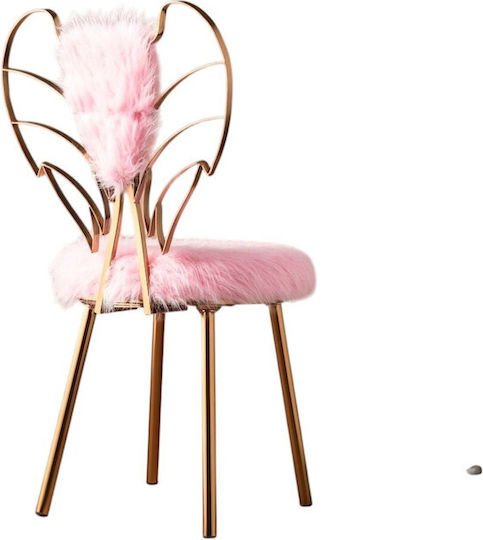 Angel Makeup Chair With Metal Base Pink 48x50cm