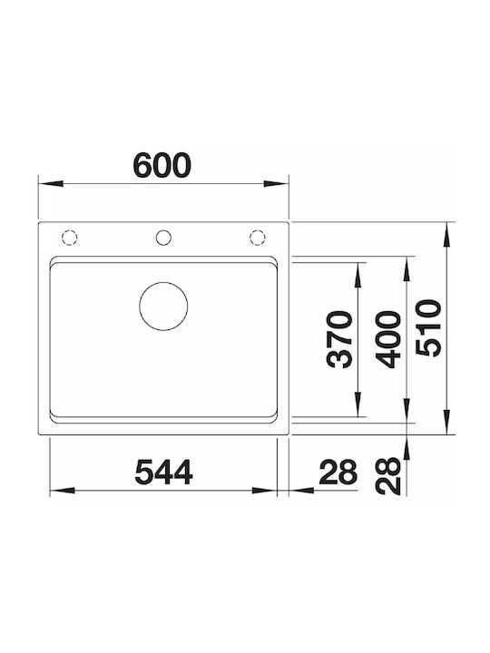 Blanco Undermount Kitchen Sink Inox with Faucet L51xW60cm White