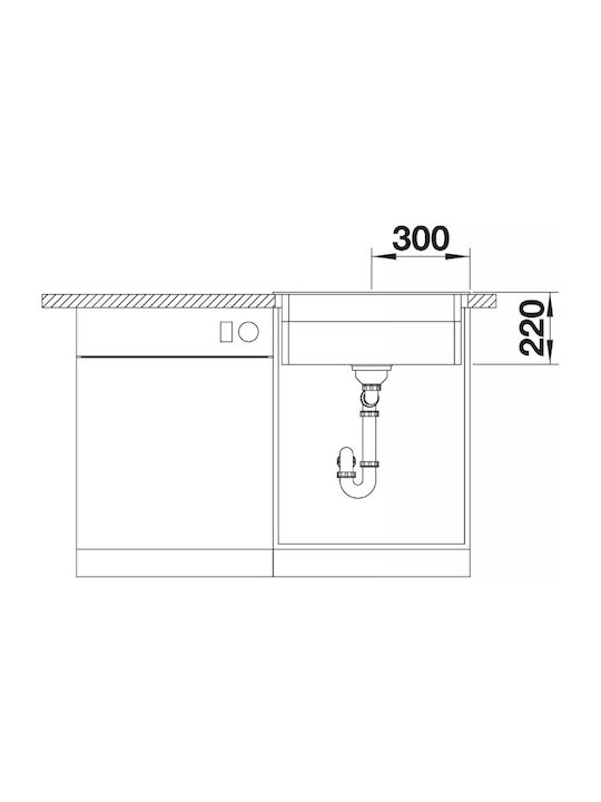 Blanco Undermount Kitchen Sink Inox with Faucet L51xW60cm White