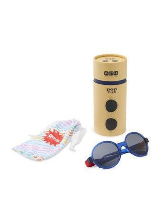 KiETLA Unbreakable Round Kids Sunglasses with Polarized Blue Lens for 4-7 Years