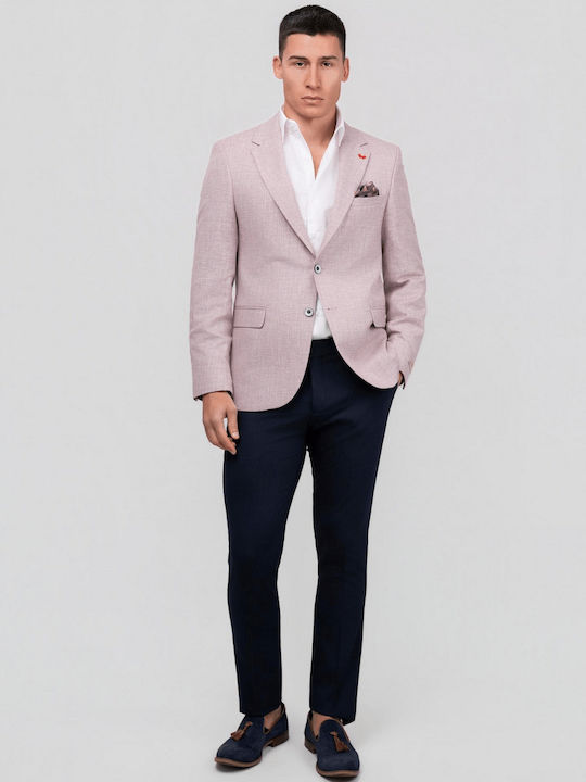 Summer Men’s Suit Jacket with Slim Fit Dusty Pink