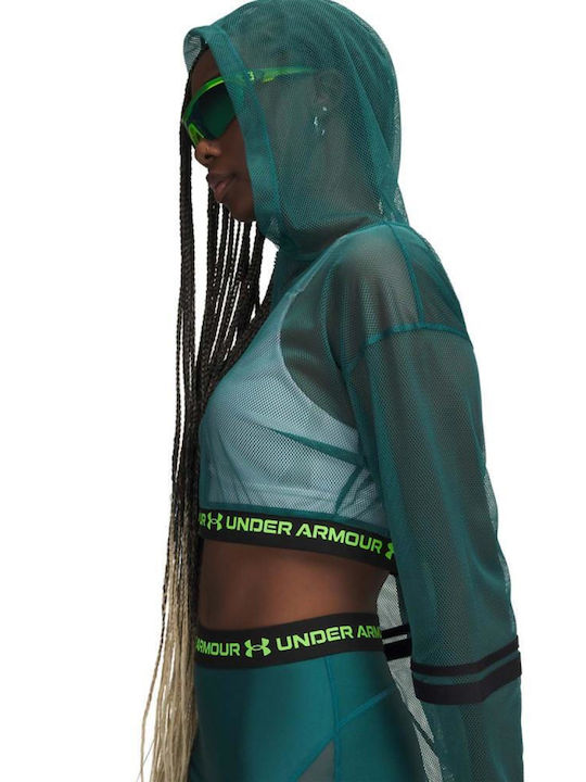 Women's Cardigan with Zipper in Green Colour