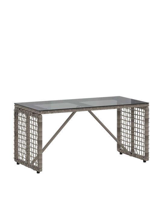 Sitting Room Table for Small Outdoor Spaces Rattan Gray and Black 80x40x40cm