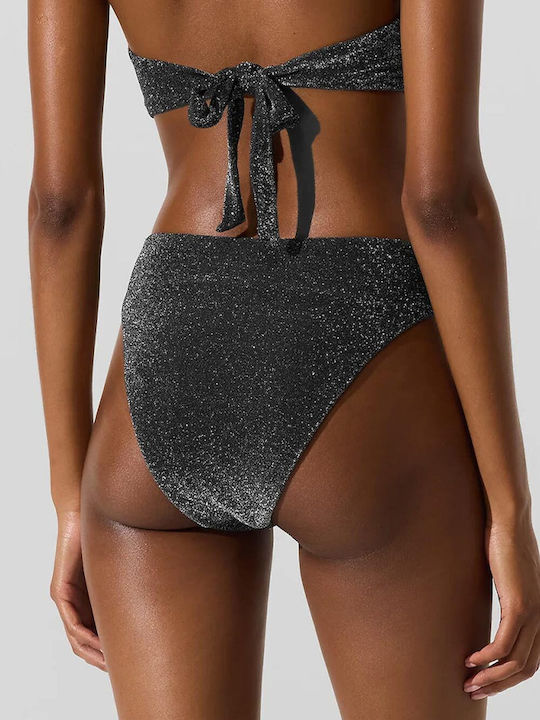 Karl Lagerfeld Bikinihosen Schwarz Lurex
