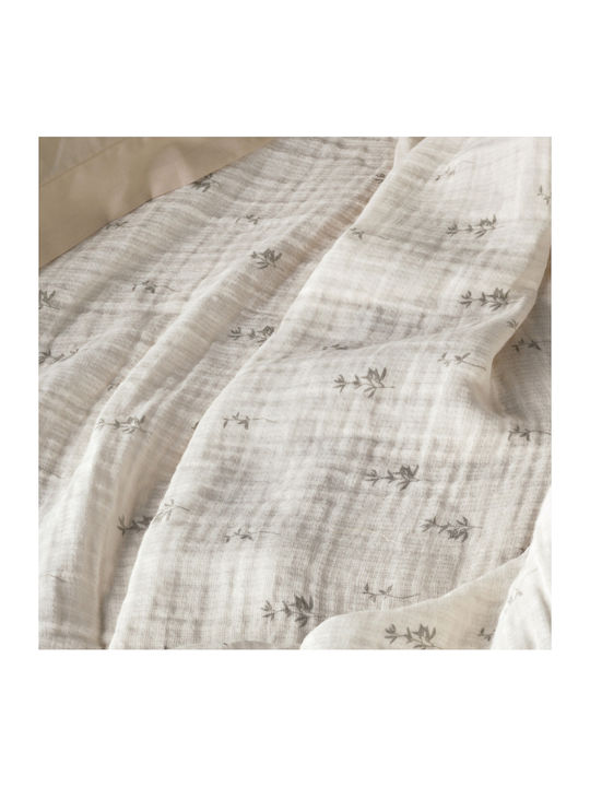 Kentia Luma Muslin Blanket Half Double 180x240cm Ecru