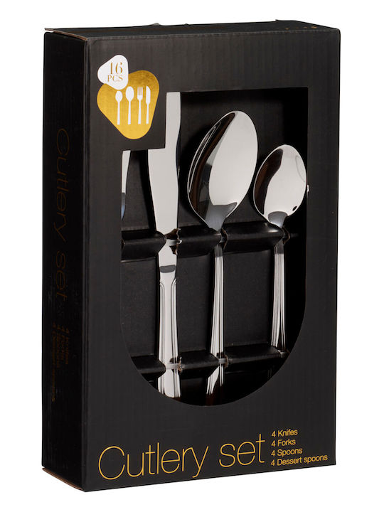 Cutlery Set Stainless Steel Silver 16 Pieces