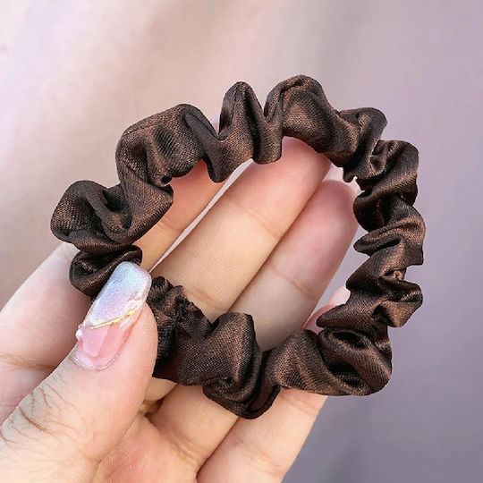 Avizar Klassischer Samt Scrunchy Haar In Satin Geknöpft Diamant Chic Braune