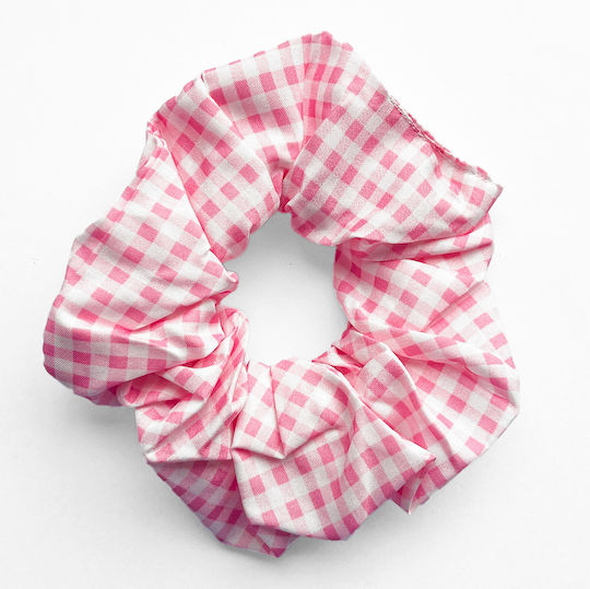 Avizar Classic Scrunchie Vichy Cotton Hair Vintage Pink Pink
