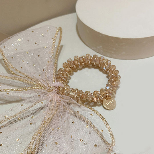 Avizar Scrunchie Chic Hair In Beads Knot Imperial Refined Beige Beige