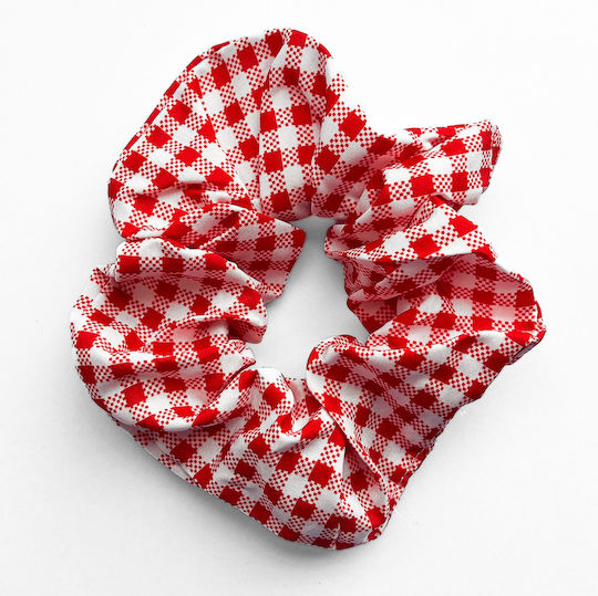 Avizar Classic Scrunchie Vichy Cotton Hair Vintage Red Red