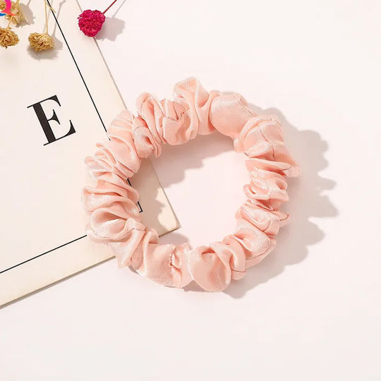 Avizar Classic Scrunchie Hair In Satin Pleated Diamant Chic Pink Pink