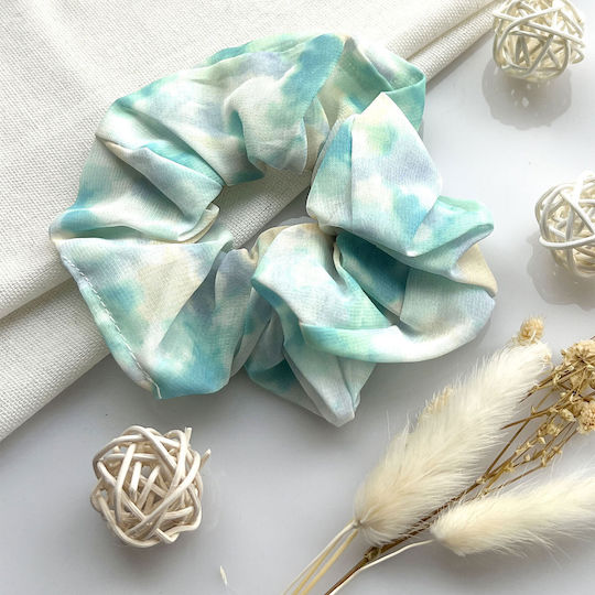 Avizar Scrunchie Maxi Hair In Soft Watercolor Fabric Aesthetic Green Green