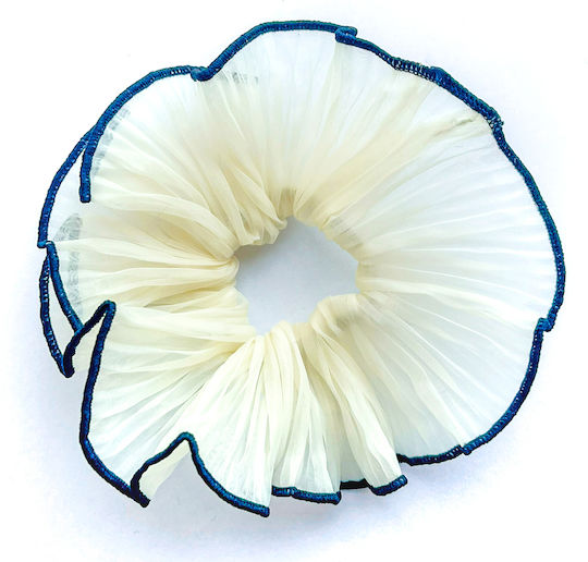 Avizar Scrunchie Froufrou Maxi Pentru Păr Din Material Moale Vapuros Alb