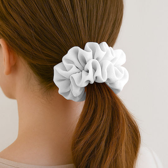 Avizar Scrunchie Maxi Hair In Muslin Vaporous Casual White White