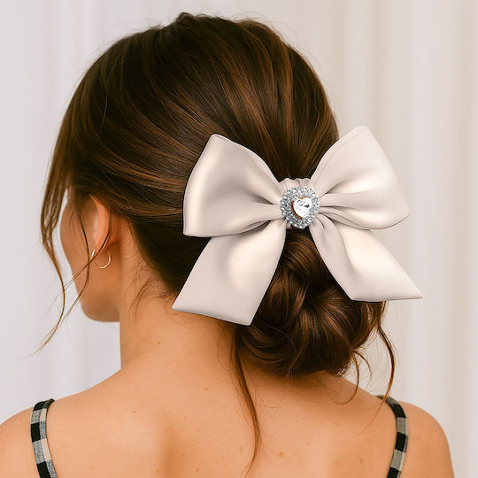 Avizar Classic Scrunchie Hair In Butterfly Satin Beige Diamond Beige