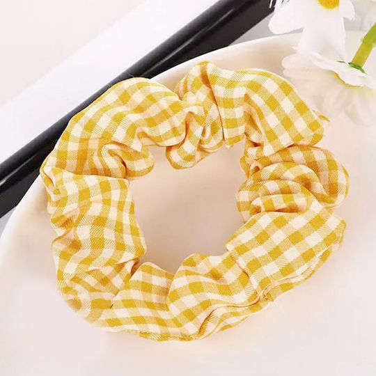 Avizar Classic Scrunchie Cotton Vichy Yellow Hair Yellow