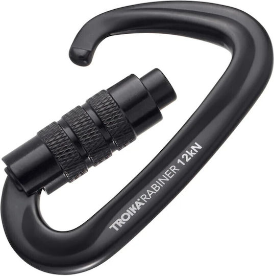 Troika Karabiner Haken aus Aluminium Schwarz Kar12/bk