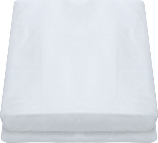 Protective Waterproof Mattress Cover Double Size With Elastic Straps White 110x190+22cm