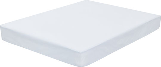 Waterproof Mattress Protector with Fitted Skirt for Double Bed White 160x200+22cm