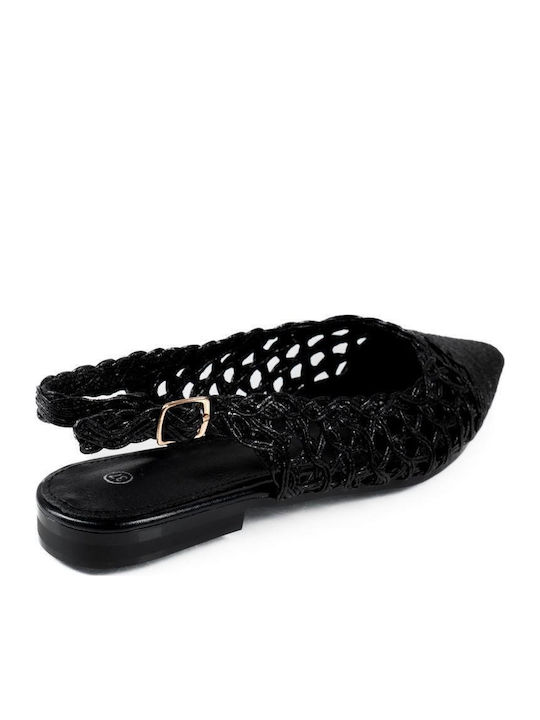 Γυναικείες Μπαλαρίνες Slingback σε Μαύρο Χρώμα
