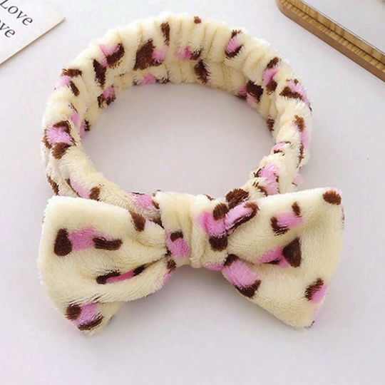 Avizar Leopard Print Polar Fur Hair Spa Banner Beige Pink Beige