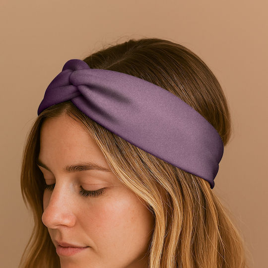 Avizar Crossed Headband Basic Hair In Silky Jersey Uni Cozy Purple Purple